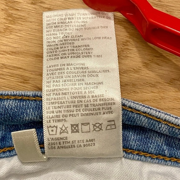 L'AGENCE Highline Highrise Desert Light Destruct Fray Hem Grunge Skinny Jeans 25 - Picture 7 of 9